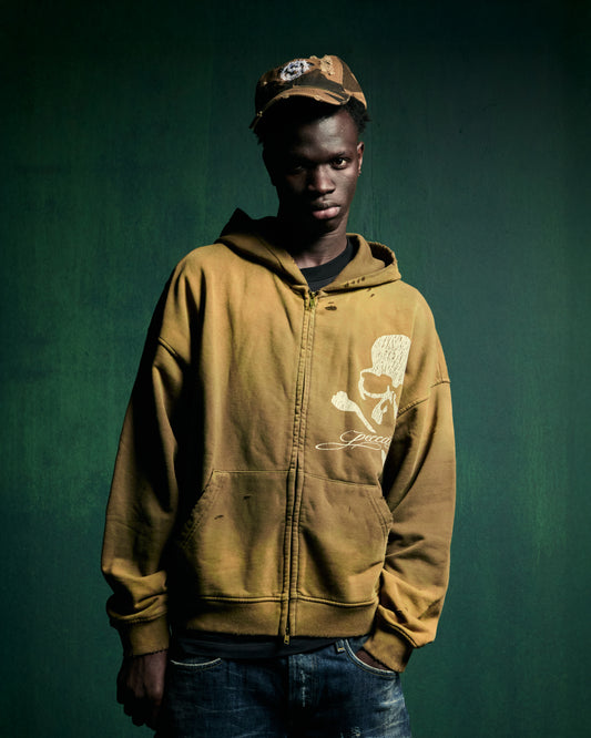 PECCATORI SKULL ZIP UP HOODIE